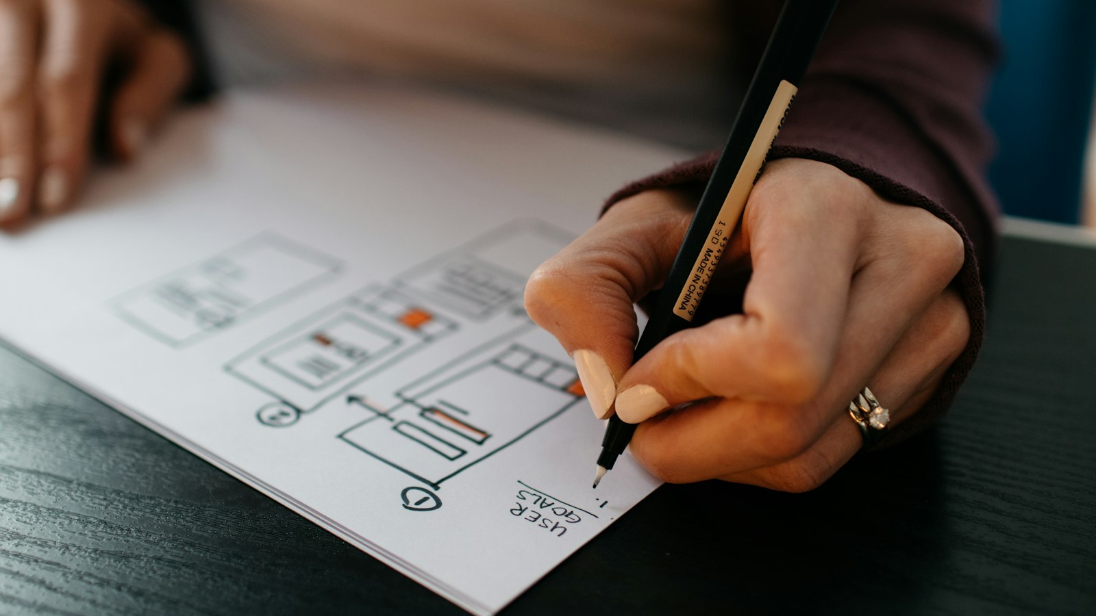 Website wireframe sketches